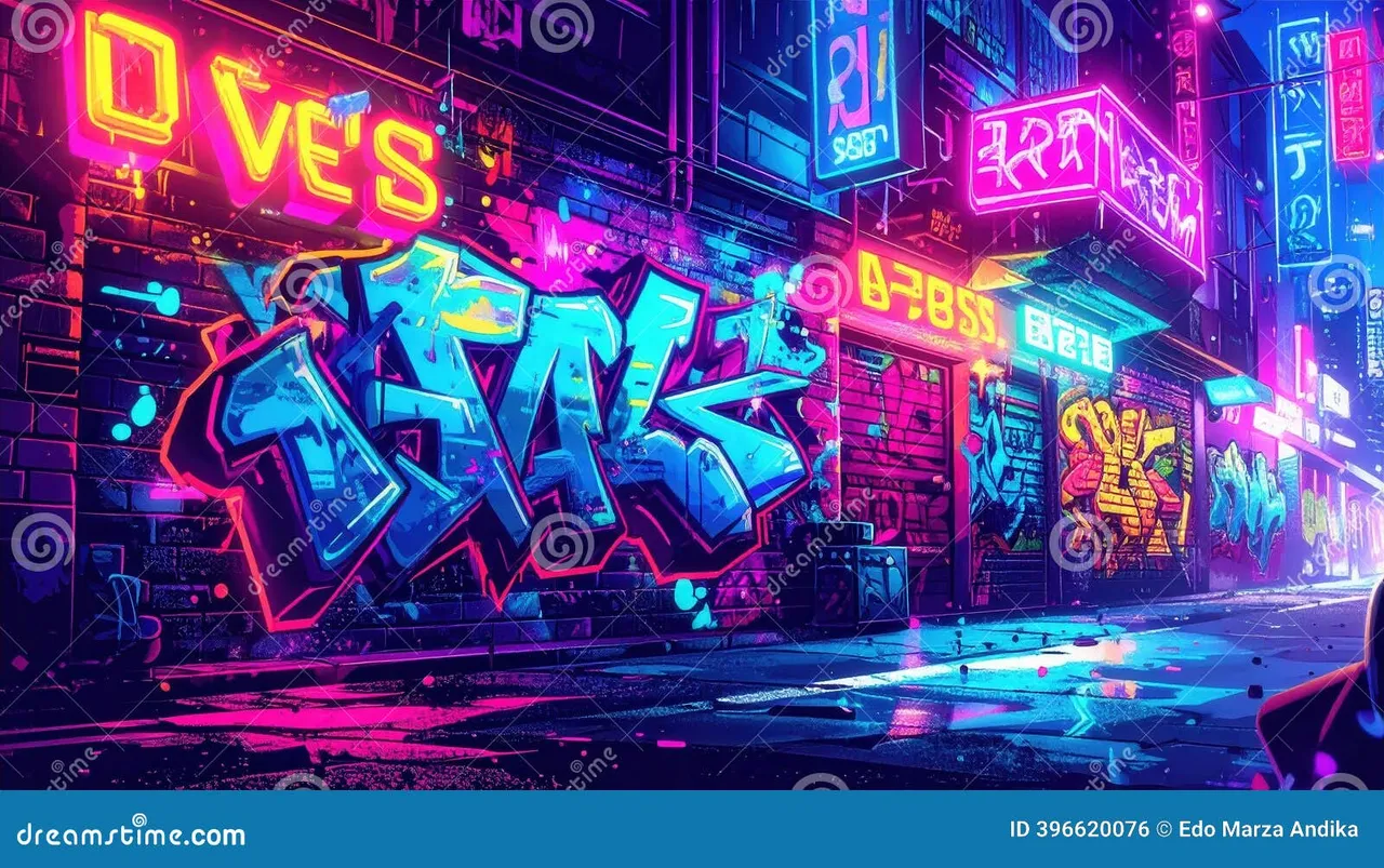 im电竞APP - 涂鸦街头赛博不夜城全景
